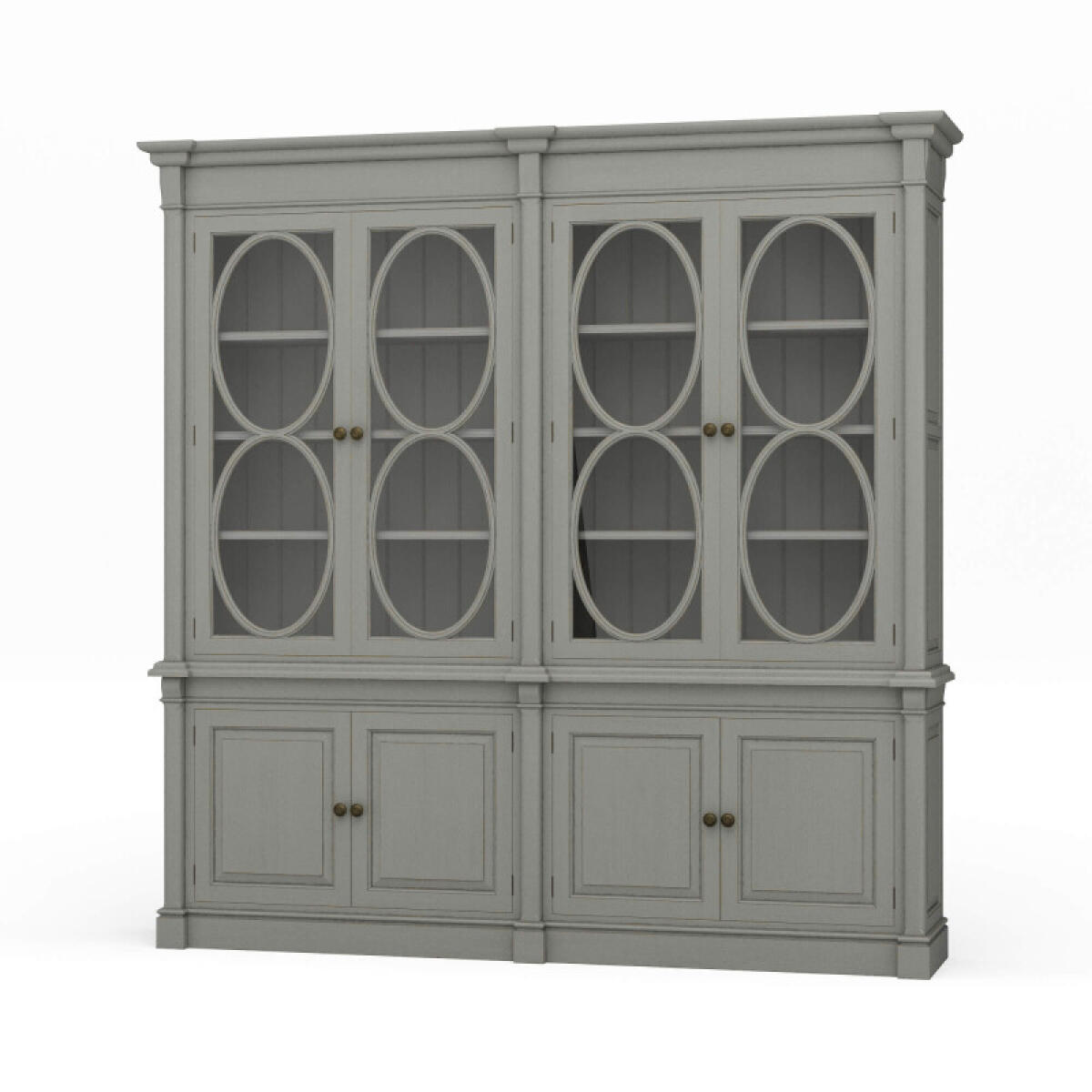 86e652219bb94751cc4d43a1774415d9 Fiona 2 Piece Display Cabinet W/ Glass Shelves - Image 1