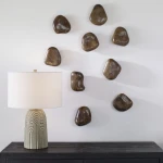 Pebbles Wood Wall Decor, Walnut, S/9 - Image 3