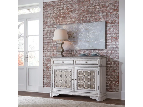 Magnolia Manor Buffet Dining Storage Antique White & Weathered Bark