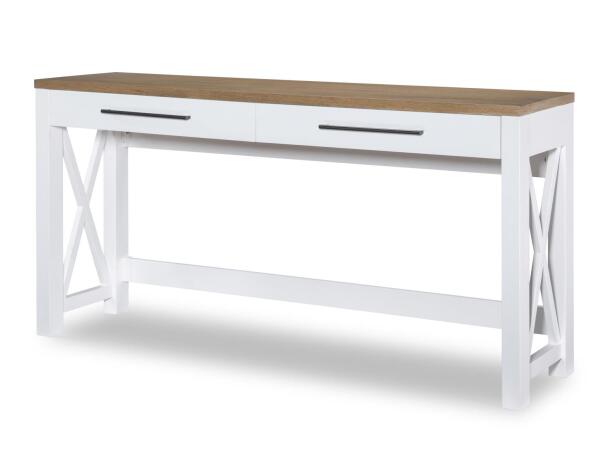 Sofa Table/desk Sofa Tables Harvest Oak Tops, Natural White Base, Aged Black Accents