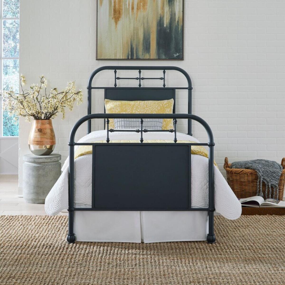 876e1982ecec2b8174997f0656dbe2f9 Vintage Series Twin Metal Bed - Navy - Image 1