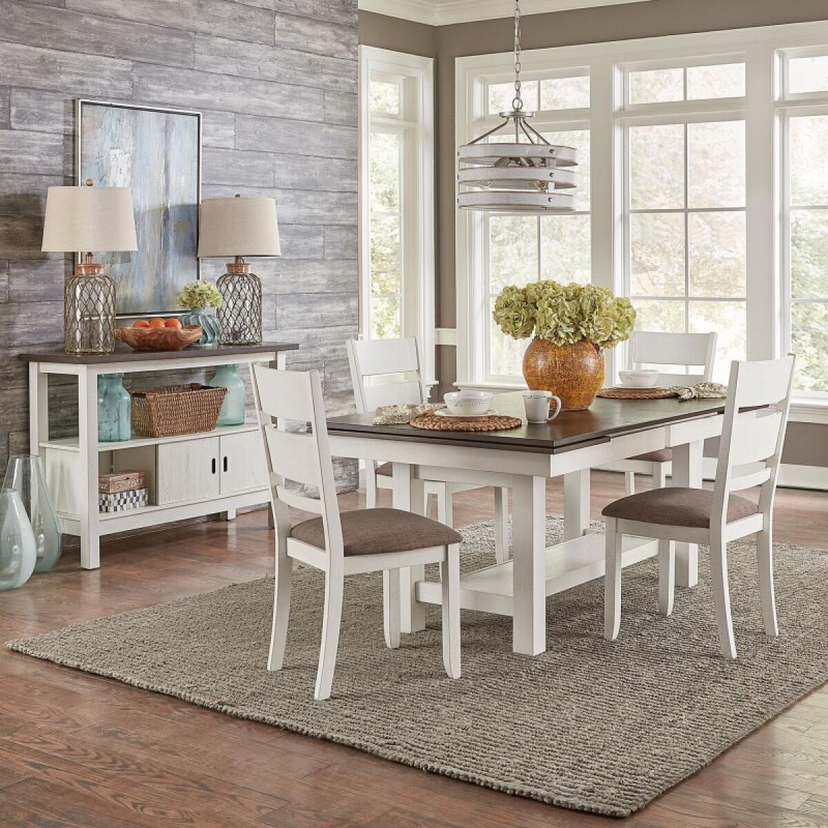 87739744154753f8b1fcbacd7b6a9669 Brook Bay Optional 5 Piece Trestle Table Set - Image 1