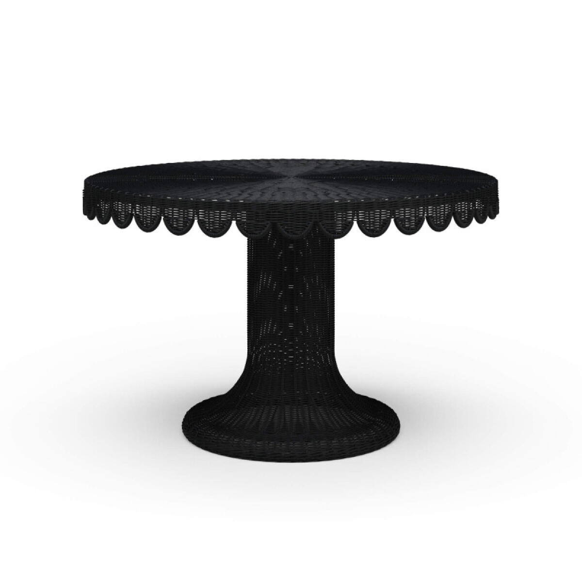 878ae0ad73ae81bec19cc8bc78078075 Scalloped Round Rattan Dining Table 48'' - Image 1