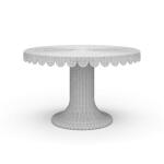 Scalloped Round Rattan Dining Table 48''