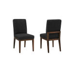 Crafted Cherry Dining by Ben & Erin Napier UPH SIDE CHAIR BLACK FABRIC Chairs & Benches Brown 11