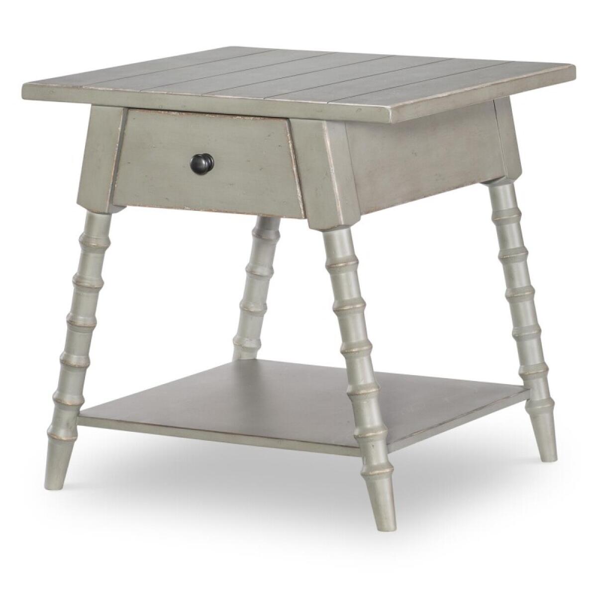 87ae47d857f255668b9f79d348324375 Splayed Bobbin Leg 1 Drw End Table - Image 1