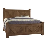 Cool Rustic Cal King X Bed With X Footboard - 174-667-766-944-MS2