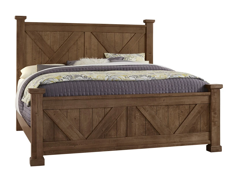 8806f0d038bc4ec1f9562503bee20652 Cool Rustic Cal King X Bed With X Footboard - 174-667-766-944-MS2 - Image 1