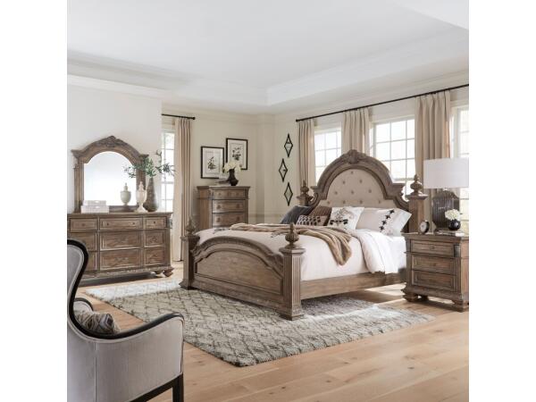 Carlisle Court Queen Poster Bed, Dresser & Mirror, Chest, Night Stand Bedroom Sets Bedroom Sets