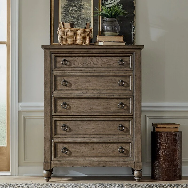 88472f77dbb7f6558d1b4a02697617e3 Americana Farmhouse 5 Drawer Chest - Image 1