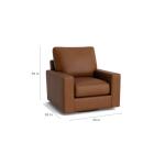 True Custom™ True CustomÂ® Leather Large Track Arm Swivel Chair Chairs Bassett Furniture 9