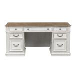 Magnolia Manor Jr Executive Desk Base Desk Bases Antique White & Weathered Bark 17