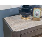 2 Drawer Nightstand With Stone Top Nightstands Brown 15