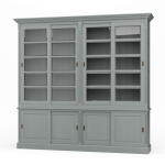 Hudson 99” Bookcase W/ Sliding Doors Bookcases Blue 13
