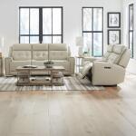 Carrington Sofa & Loveseat Sofas Baja Stone Leather 4
