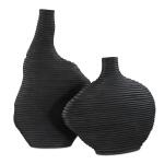 Duostacked Vases, Black, S/2