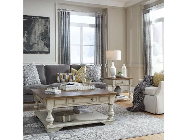 Morgan Creek Alt 3 Piece Set Table Sets Antique White w/ Wirebrushed Tobacco Accents