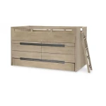 2800 District LK Complete Captains Bed 33 Weathered Oak Finish