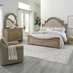 Magnolia Manor King Uph Bed, Dresser & Mirror Bedroom Sets Bedroom Sets 4