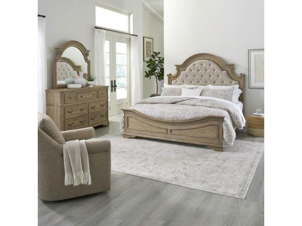 Magnolia Manor King Uph Bed, Dresser & Mirror Bedroom Sets Bedroom Sets