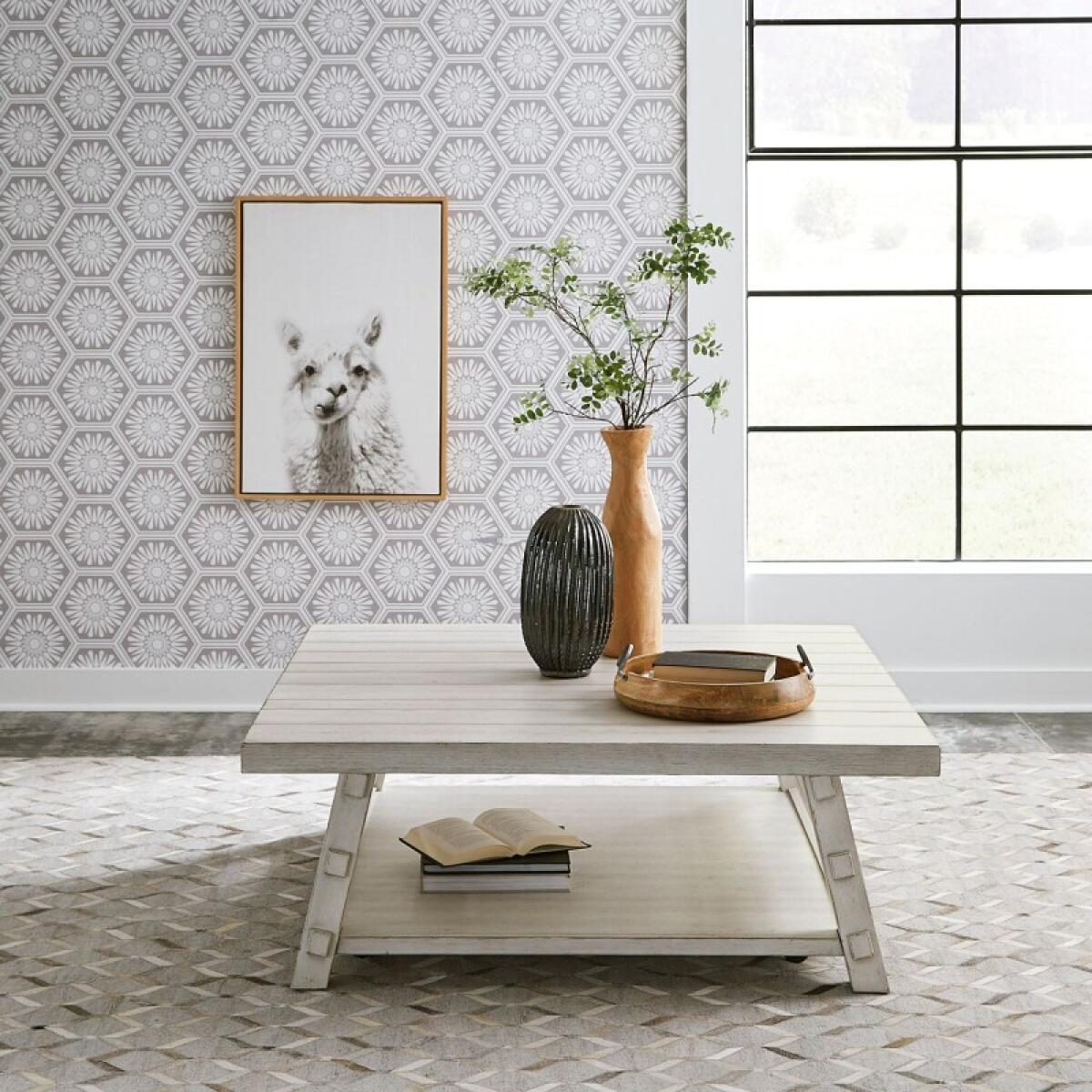 8acb48d6fca0a446c9444a5738b542a8 Modern Farmhouse Oversized Square Cocktail Table - Image 1