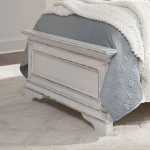 Magnolia Manor Twin Panel Footboard Bed Parts Antique White & Weathered Bark 7