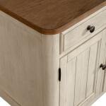 Farmhouse Reimagined Door Credenza Office Storage Antique White w/ Chestnut Tops 26