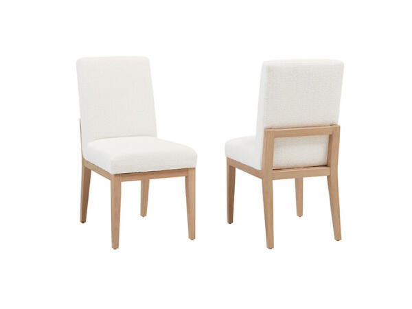 Crafted Cherry Dining by Ben & Erin Napier UPH SIDE CHAIR WHITE FABRIC Chairs & Benches Bleached