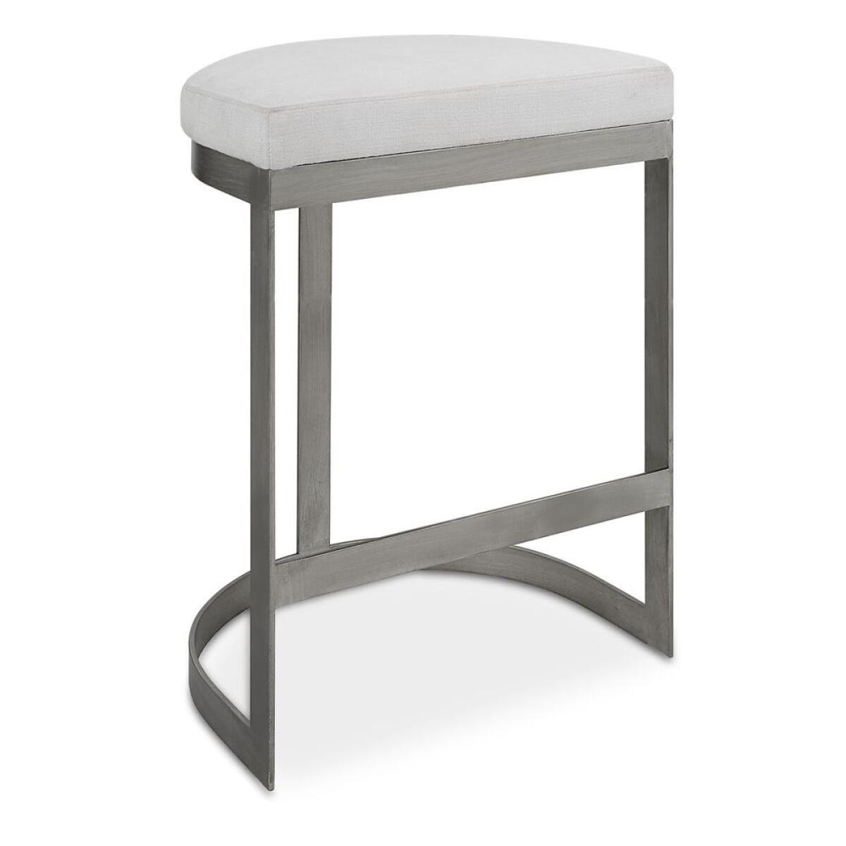 8b36b0866ad6751f5d05cff271423705 Ivanna Counter Stool, Silver - White - Image 1