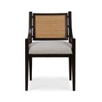 Milano Dining Chair W/ Upholstered Seat & Rattan Back - Image 5
