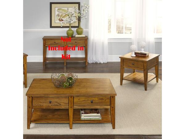 Lake House 3 Piece Set (1-Cocktail 2-End Tables) Table Sets Brown