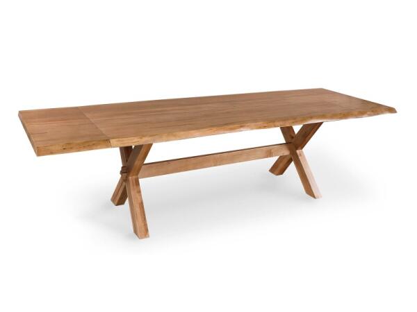 Crossbuck Live Edge Dining Table with Extendable Leaves Dining Tables Bassett Furniture