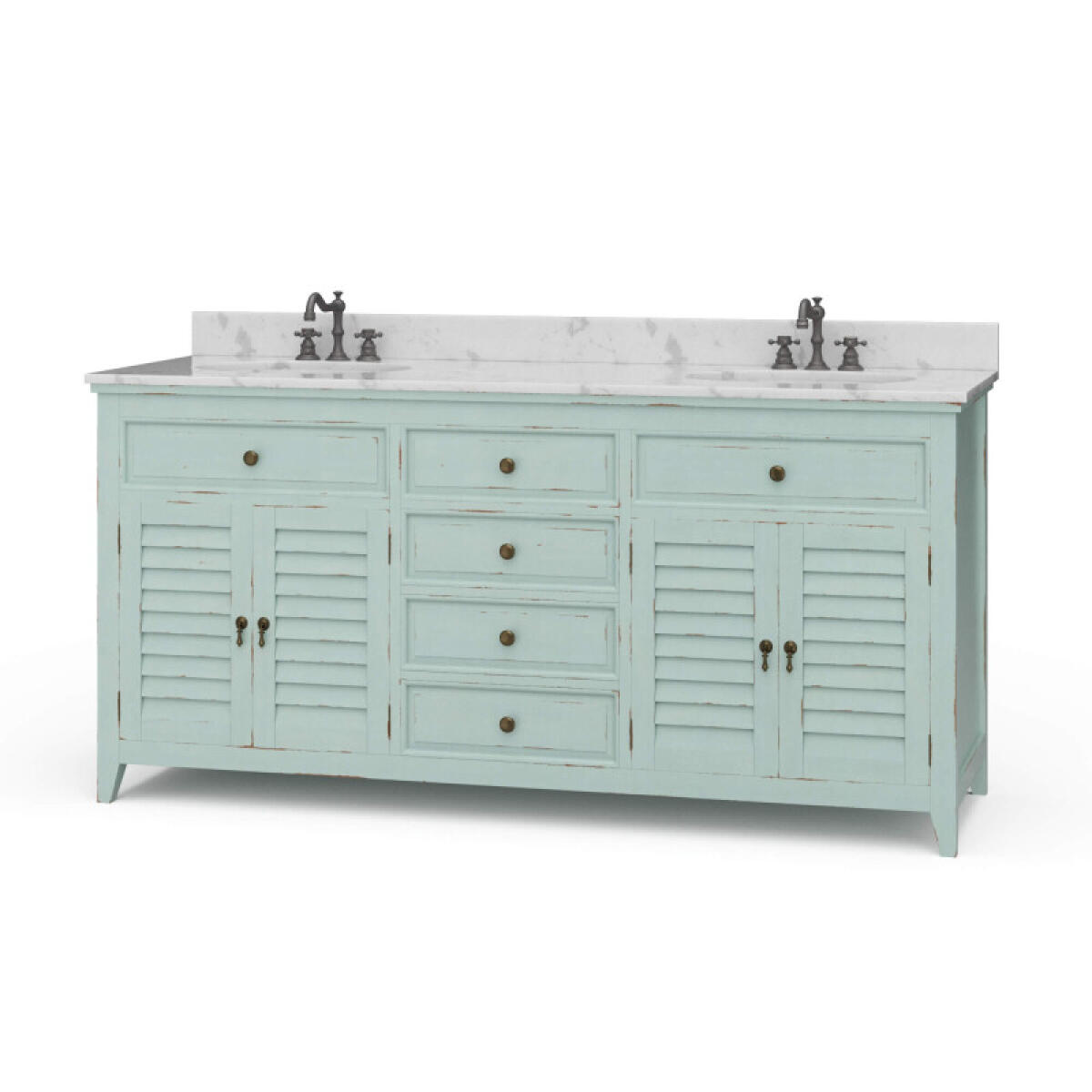 8b926f46b37a586b99da83603dc2d472 Shutter Double Vanity W/ Sink & Marble Top - Image 1