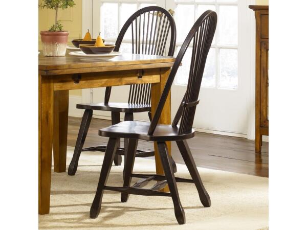 Treasures Sheaf Back Side Chair – Black Chairs & Benches Brown