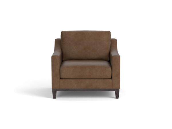 Sanford Leather Slope Arm Chair Chairs Bassett Furniture