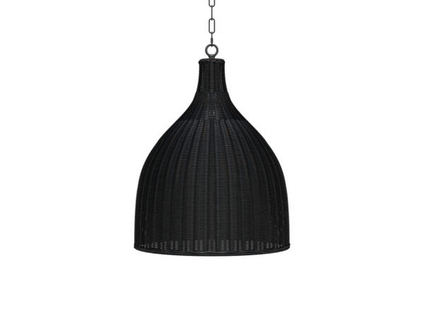 Hampton Rattan Pendant Medium Lighting Black