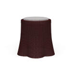 Newport Rattan Round Small Ottoman W/ Cushion - Image 3