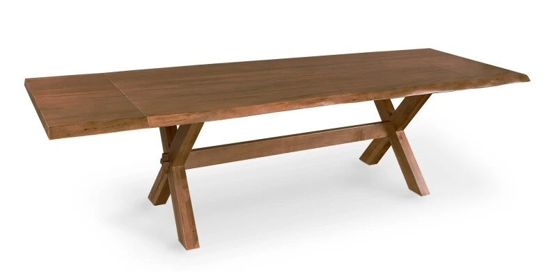 8c5ec37ece671844a4688461713ae8be Crossbuck Live Edge Dining Table with Extendable Leaves - Image 1