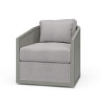 Willis Swivel Chair W/ Mahogany Frame & Rattan