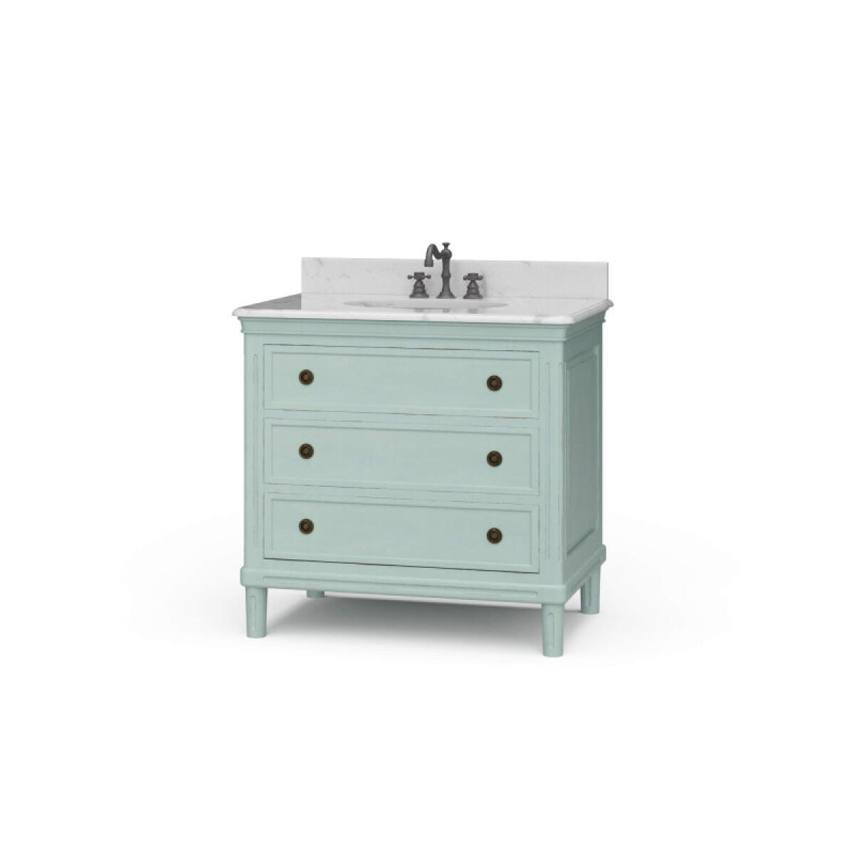 8d07bd1a079644407c31312988f65882 Hayward Single Vanity W/ Sink & Marble Top - Image 1