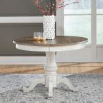 Ocean Isle Pedestal Table Set Dining Sets Antique White w/ Weathered Pine 11