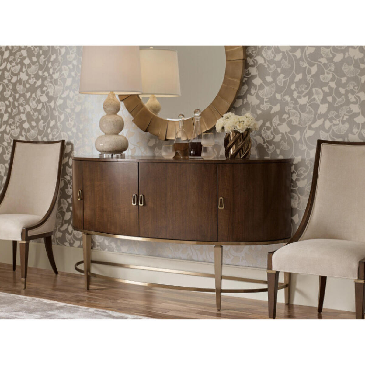 8d24bf463176e843e1f85350a98d7fa9 Vantage Gardner Demilune Sideboard - Image 1