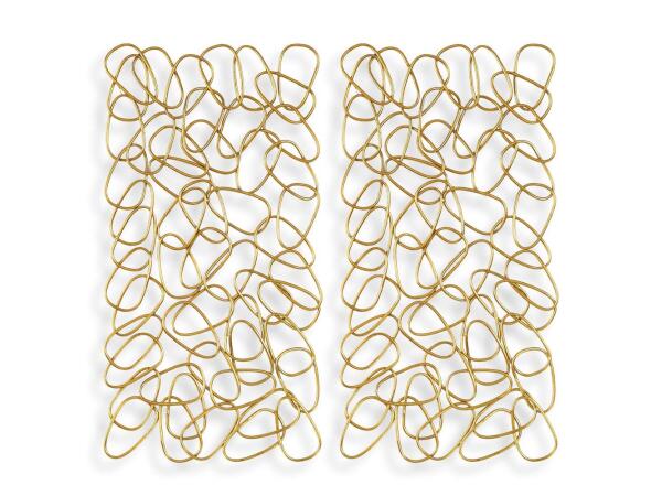 In The Loop Metal Wall Panels, S/2 Wall Decor Gold