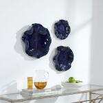 Abella Ceramic Indoor-outdoor Wall Decor, Cobalt, S/3 Wall Decor Blue 19