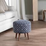Laurel Round Charcoal Gray Foot Stool Ottoman Ottomans & Poufs Blue 11