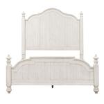 Farmhouse Reimagined Queen Poster Bed, Dresser & Mirror Bedroom Sets Antique White w/ Chestnut Tops 17