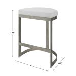 Ivanna Counter Stool, Silver - White - Image 11