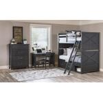 Complete Twin Over Twin Bunk Bed Black Finish - Image 3