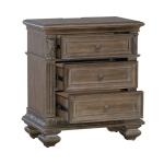 Carlisle Court 3 Drawer Night Stand with Charging Station Nightstands Brown 23