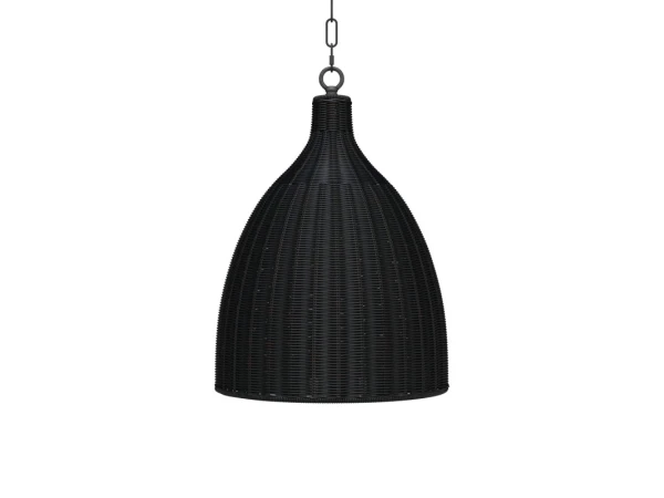 Hampton Rattan Pendant Small Lighting Black